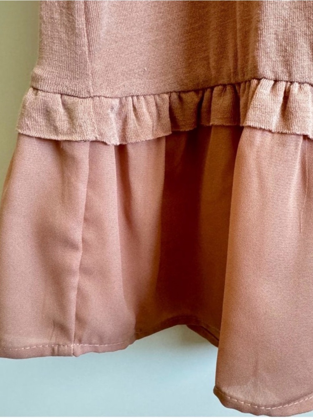 Doe & Rae Girls Mauve Pink Ruffle Tops Duo - Picture 4 of 7